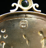 SEIDENGANG 18K Gold Pearl Tourmaline Athena Intaglio Pendant Brooch Pin Enhancer