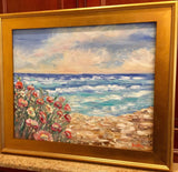 24x20" Impasto Texture Seascape KADLIC Original Oil Painting Art Gold Frame