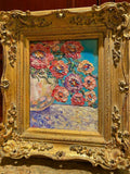 KADLIC Impasto Floral Landscape Wild Flowers Gilt Ornate Gold 15" Wood Frame