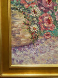 KADLIC Abstract Floral Still Life Impasto Original Oil Painting Gold Frame