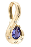 Vintage Estate 14k Gold1.06ct Tanzanite Diamond Necklace Slider Pendant Necklace