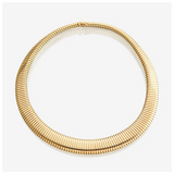 Vintage Estate 14k Gold Tubogas Necklace Flexible Collar Chain 54g
