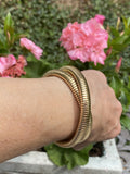 Vintage 14k Gold Tubogas Gaspipe Convertible Necklace Rolling Bracelet 62g