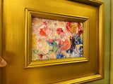 KADLIC Abstract Impasto Original Oil Painting Gold Gilt Frame Fine Art 14”