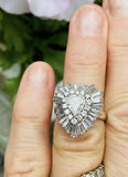 Vintage Ring-dant Platinum 2.50ct HeartG VS Diamond Ballerina Ring Pendant
