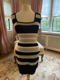Women's Nicole Miller Sleeveless Body Con Black White Sweater Dress Size S