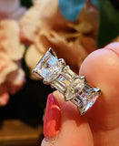 Vintage Estate Platinum 4.00ct G VS Marquise Baguette Diamond Ring