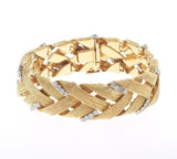 Vintage Estate David Webb 18k Gold 3.00 ct G VS Diamond Woven Bracelet