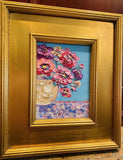 KADLIC Original Oil Painting Wildflower Vase Impasto Gold Gilt 14" Frame