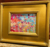 KADLIC Abstract Autumn Impasto Original Oil Painting Gold Gilt Frame Fine Art