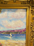 KADLIC Impressionist Wildflowers Floral Original Oil Painting Gold Gilt Frame
