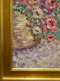KADLIC Abstract Floral Still Life Impasto Original Oil Painting Gold Frame