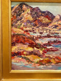 KADLIC Abstract Mountains Seascape Impasto Original Oil Painting Gold Frame 24”
