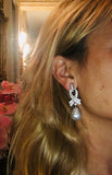 Marlene Stowe 2.62 ct Diamond Day/Night Drop Dangle Baroque Pearl Earrings $8500