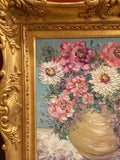 29x33 Vase Flowers Floral Still Life KADLIC Original Oil Painting Art Gold Frame