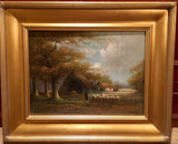 Signed Antique Danish Original Oil Painting Landscape, 19th Century