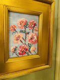 KADLIC Original Oil Painting Wildflowers Impasto Gold Gilt 14" Frame