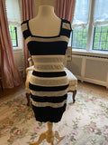 Women's Nicole Miller Sleeveless Body Con Black White Sweater Dress Size S