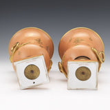 Beautiful Pair of Peach Colored Paris Porcelain Urns, ca. Late 19th/Early 20th C