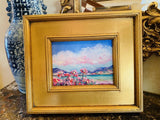 KADLIC Abstract Impasto Landscape Flowers Oil Painting Gilt 14” Frame Fine Art