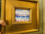 KADLIC Abstract Seascape Original Oil Painting Gold Gilt Frame Fine Art