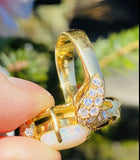 Vintage Estate 18k Gold Opal 1.50ct Diamond Cocktail Ring