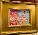 KADLIC Abstract Autumn Impasto Original Oil Painting Gold Gilt Frame Fine Art