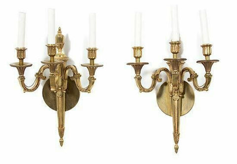 French a pair of chateau wall light really gorgeous gold patina antique/vintage