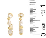 Vintage Estate 14k Gold Baroque Cultured Pearl Hoop Earrings