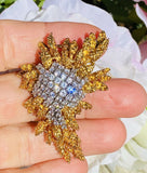 Vintage Estate ST GEO 18k Gold 3.00ct F VS Diamond Necklace Pendant Brooch