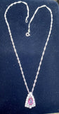 Vintage Retro Estate 14k Gold 3ct Pink Tourmaline VS Diamond Pendant Necklace