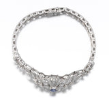 Art Deco Retro 1940s Platinum 4.52ct Natural Blue Sapphire VS Diamond Bracelet
