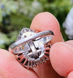 Stunning RING-DANT Platinum Yellow Diamond Ballerina Baguette Ring