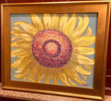 24x20" Abstract Sunflower KADLIC Original Oil Painting Art Gilt Gold Frame