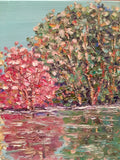 KADLIC Abstract Trees Autumn Landscape Impasto Original Oil Painting 24x20”