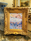 KADLIC Original Oil Painting Abstract Seascape Impasto Gold Gilt 15" Frame