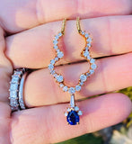 Vintage Estate Kurt Wayne 18k Gold Blue Sapphire Diamond Necklace