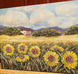 KADLIC French Provence Sunflowers Impasto Original Oil Painting On Canvas 24x20”