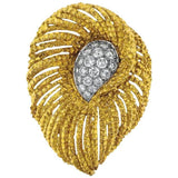 CARVIN French 18k Gold 1.75 ct G/VS Diamond Brooch Pin Pendant