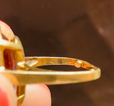 Large Jumbo Heavy Vintage 14k Gold 30ct Ametrine Amethyst Citrine Cocktail Ring