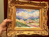 KADLIC Original Oil Painting Abstract Tuscan Italy Landscape Gold Gilt Frame 10"