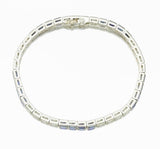 Antique Art Deco Platinum 11.4 ct G-H/VS Diamond Sapphire Line Tennis Bracelet