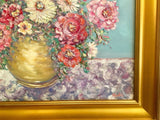 29x33 Vase Flowers Floral Still Life KADLIC Original Oil Painting Art Gold Frame