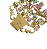 Stunning Retro 14k Gold Cartier Gemstone Tourmaline Sapphire Pin Pendant Brooch