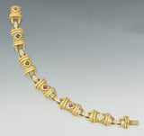 Rare $8000 18K Gold YG Seidengang Gemstone 0.72 G/VS Diamond Link Bracelet