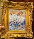 KADLIC Original Oil Painting Abstract Seascape Impasto Gold Gilt 15" Frame