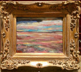 KADLIC Original Oil Painting Abstract Pale Colors Landscape Gold Gilt Frame 10"