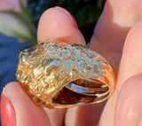 Vintage DAVID WEBB 18k Gold Heavy Cocktail Ring