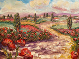 KADLIC Tuscany Italy Impressionist Original Oil Painting On canvas 36x24"