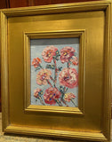 KADLIC Original Oil Painting Wildflowers Impasto Gold Gilt 14" Frame